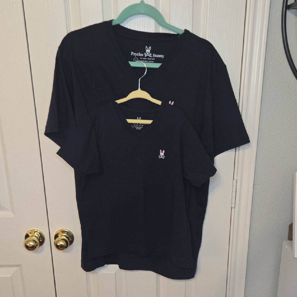 Psycho Bunny Father/Son Navy V-Neck Matching Tees